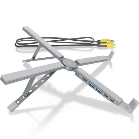 Aisens Soporte de Sobremesa Ajustable con Docking USB-C 4 en 1, Gris Aisens Soporte de Sobremesa Ajustable con Docking USB-C 4 en 1, Gris